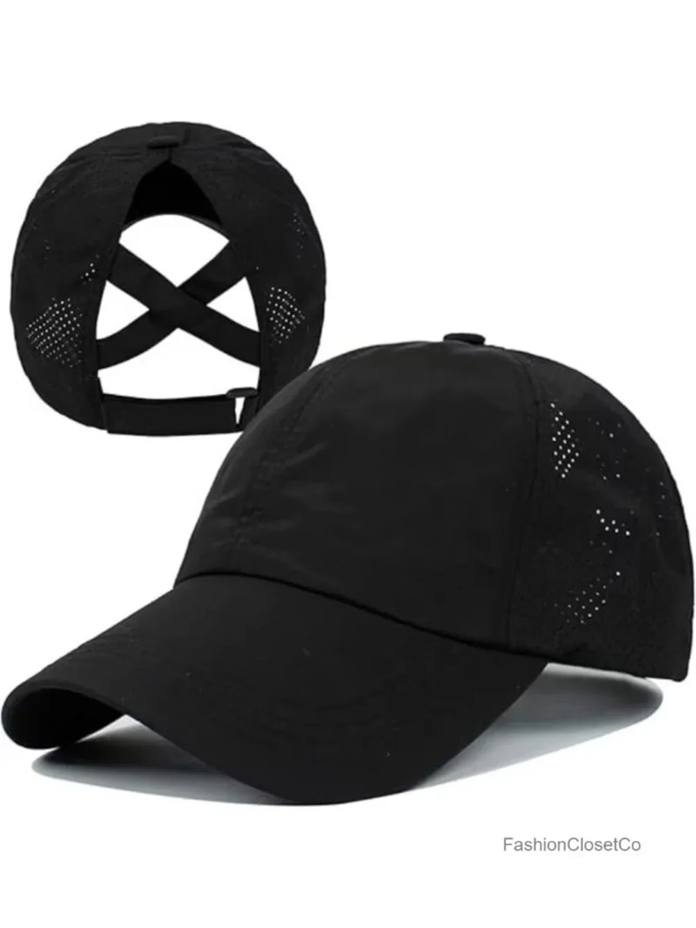 Criss-Cross Ponytail Baseball Cap - Adjustable High Messy Bun Trucker Hat